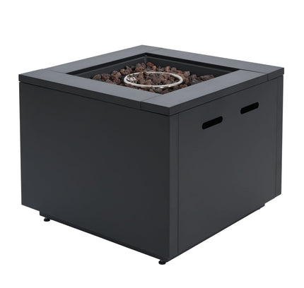 30-Inch Square Propane Fire Pit Table | Black | 40,000 BTU