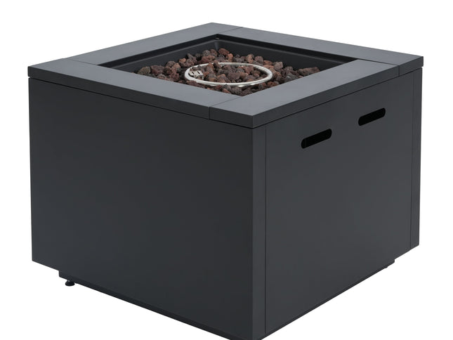 30-Inch Square Propane Fire Pit Table | Black | 40,000 BTU