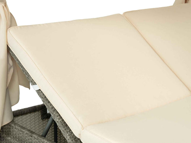 Adjustable Outdoor Sun Lounger with Privacy Curtain, High Comfort