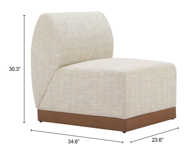 Christy Armless Chair Beige