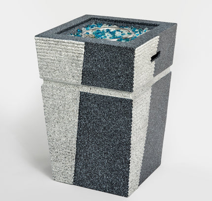 20" Square Concrete Propane Fire Pit Table, 50,000 BTU