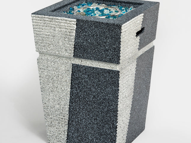 20" Square Concrete Propane Fire Pit Table, 50,000 BTU