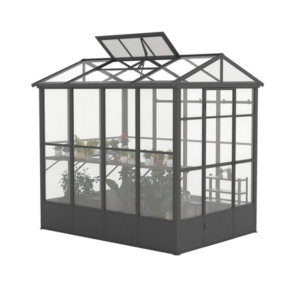 6x8FT Heavy-Duty Polycarbonate Greenhouse with Auto Temp-Control Vent