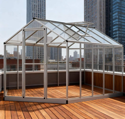 [06X10FT] Alora Large Walk-In Backyard Greenhouse W/ Rainwater Collection System And Roof Vent