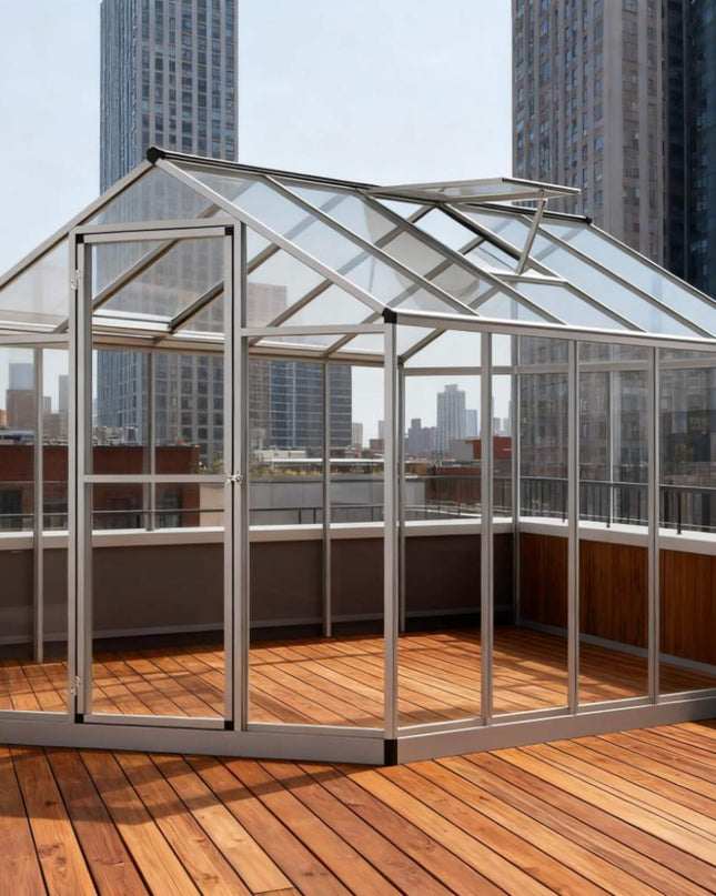 [06X10FT] Alora Large Walk-In Backyard Greenhouse W/ Rainwater Collection System And Roof Vent