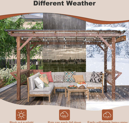 [06X13FT] Alora Durable Outdoor Hardtop BBQ Grill Shelter Gazebo With Shelves