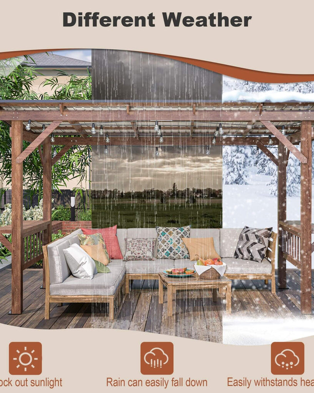 [06X13FT] Alora Durable Outdoor Hardtop BBQ Grill Shelter Gazebo With Shelves