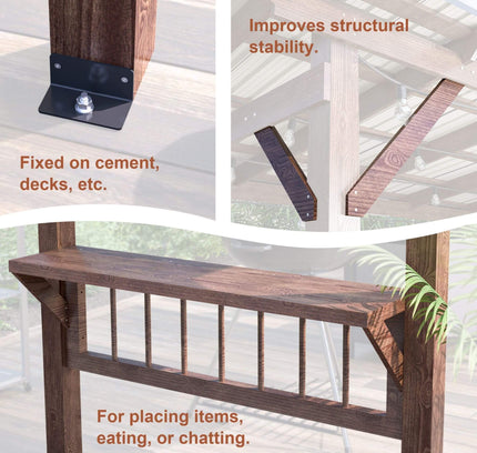 [06X13FT] Alora Durable Outdoor Hardtop BBQ Grill Shelter Gazebo With Shelves