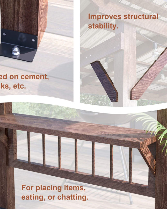 [06X13FT] Alora Durable Outdoor Hardtop BBQ Grill Shelter Gazebo With Shelves