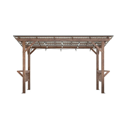 [06X13FT] Alora Durable Outdoor Hardtop BBQ Grill Shelter Gazebo With Shelves