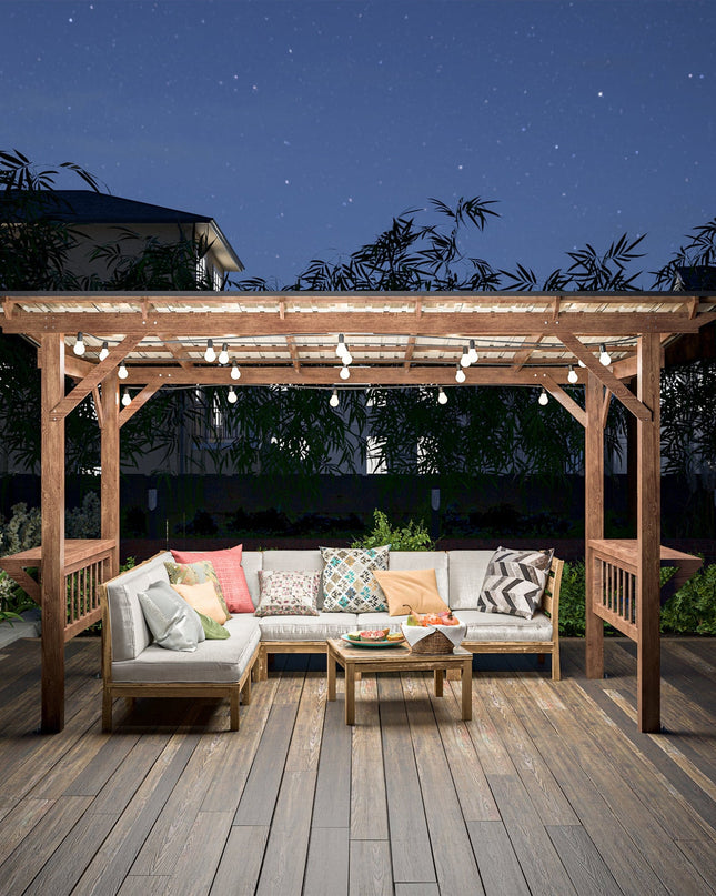 [06X13FT] Alora Durable Outdoor Hardtop BBQ Grill Shelter Gazebo With Shelves