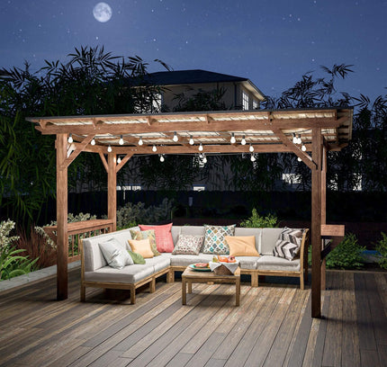 [06X13FT] Alora Durable Outdoor Hardtop BBQ Grill Shelter Gazebo With Shelves