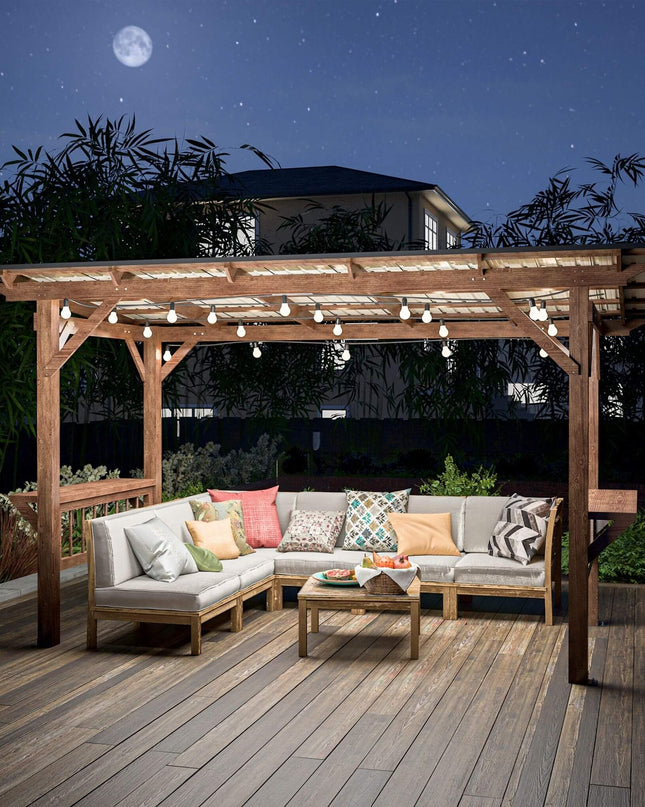 [06X13FT] Alora Durable Outdoor Hardtop BBQ Grill Shelter Gazebo With Shelves