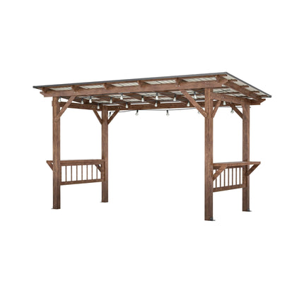 [06X13FT] Alora Durable Outdoor Hardtop BBQ Grill Shelter Gazebo With Shelves