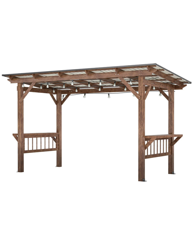 [06X13FT] Alora Durable Outdoor Hardtop BBQ Grill Shelter Gazebo With Shelves