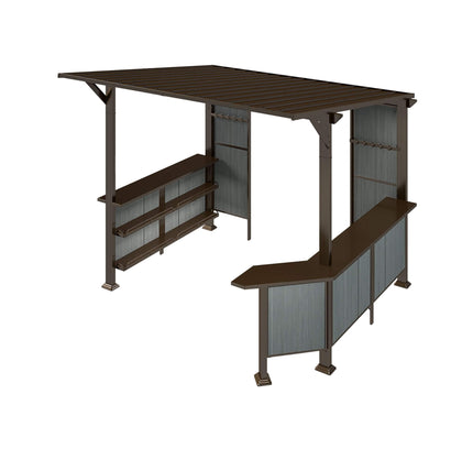 9x10FT Alora Hardtop Outdoor Grill Gazebo with Side Shelves & Hooks