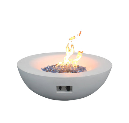 42 Inch Outdoor Concrete Propane gas Fire Pit bowl in Antique white color
