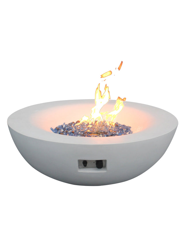 42 Inch Outdoor Concrete Propane gas Fire Pit bowl in Antique white color