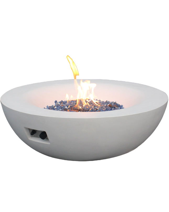 42 Inch Outdoor Concrete Propane gas Fire Pit bowl in Antique white color