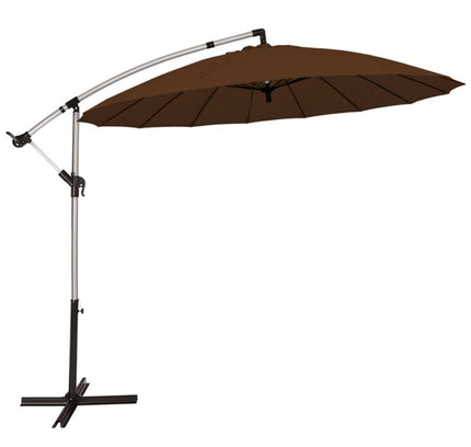 10 Ft Patio Offset Umbrella Market Hanging Umbrella for Backyard Poolside Lawn