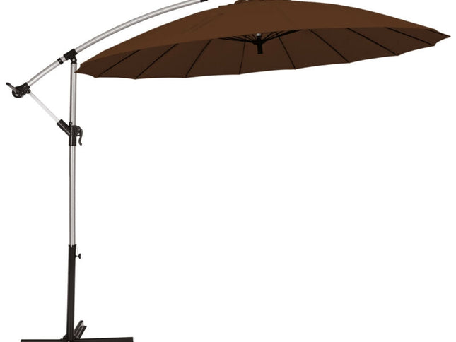 10 Ft Patio Offset Umbrella Market Hanging Umbrella for Backyard Poolside Lawn