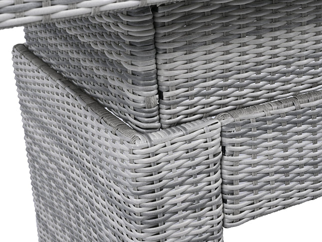 Outdoor Rattan Patio Furniture Set with Adjustable Recliners, Ottomans & Tables