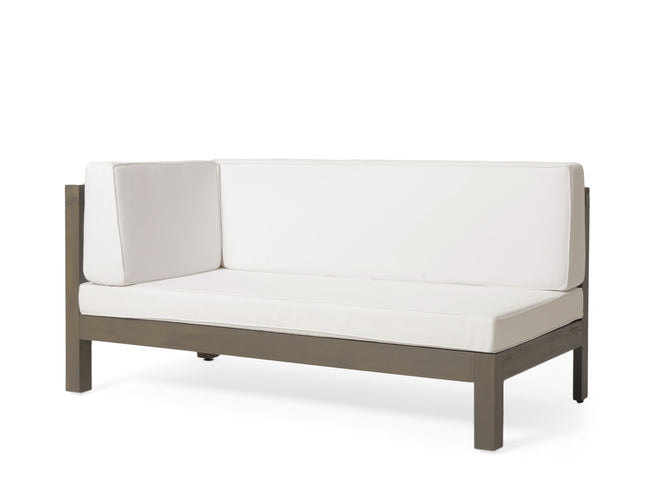 Brava X-Back 4-Piece Acacia Wood Outdoor Sofa Set — White, Mid-Century Modern