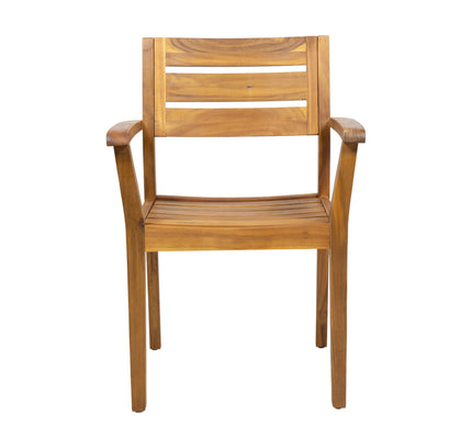 7-Piece Acacia Wood Outdoor Dining Set with 6 Chairs, Teak Finish