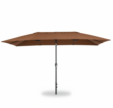 15 Ft Patio Double-Sided Umbrella with Hand-Crank System