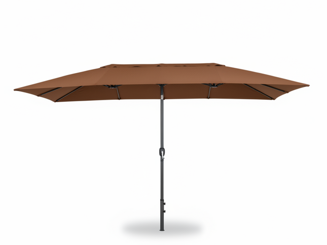 15 Ft Patio Double-Sided Umbrella with Hand-Crank System
