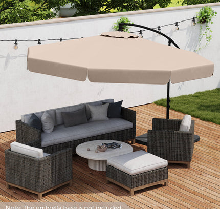 10 Ft Patio Cantilever Umbrella with Cover Tilt Adjustment and Ruffled Edge