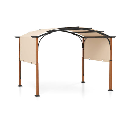 10 x 12 FT Outdoor Retractable Pergola with Retractable Canopy for Patio