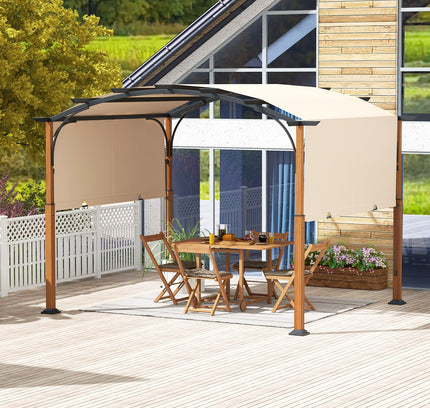 10 x 12 FT Outdoor Retractable Pergola with Retractable Canopy for Patio