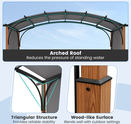 10 x 12 FT Outdoor Retractable Pergola with Retractable Canopy for Patio