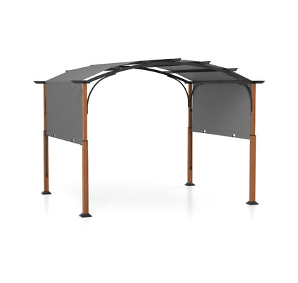 10x12 Ft Outdoor Retractable Pergola with Retractable Canopy for Patio