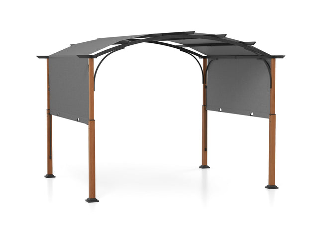 10x12 Ft Outdoor Retractable Pergola with Retractable Canopy for Patio