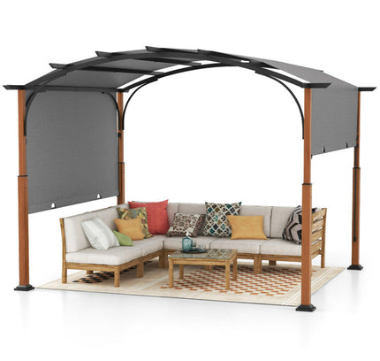 10 x 12 FT Outdoor Retractable Pergola with Retractable Canopy for Patio