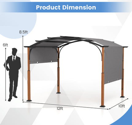10 x 12 FT Outdoor Retractable Pergola with Retractable Canopy for Patio