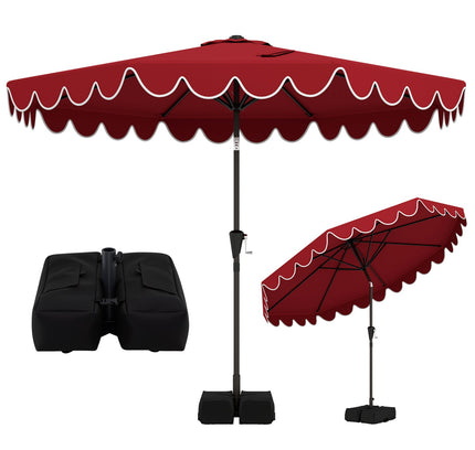 10 Ft Patio Umbrella with Weighted Base and Sandbags