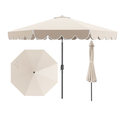 10 Feet Patio Umbrella Outdoor Market Umbrella with Crank Tilt Adjustment