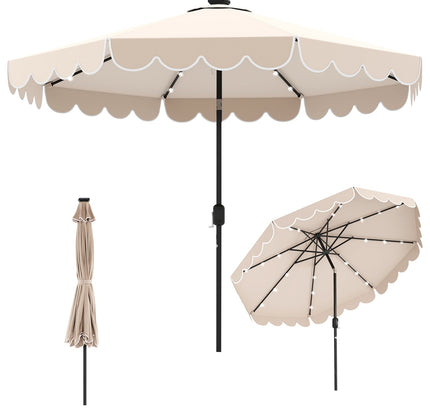 10 Feet Solar Patio Umbrella with 24 LED Lights