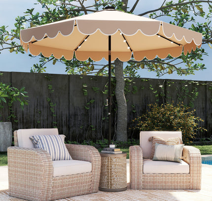 10 Feet Solar Patio Umbrella with 24 LED Lights