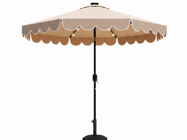 10 Ft Solar Patio Umbrella with 24 LED Lights
