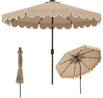 10 Feet Solar Patio Umbrella with 24 LED Lights