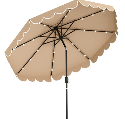 10 Feet Solar Patio Umbrella with 24 LED Lights