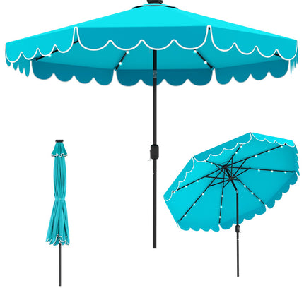 10 Feet Solar Patio Umbrella with 24 LED Lights