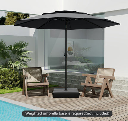 10 ft 3-tier Vented Patio Umbrella with Push Button Tilt