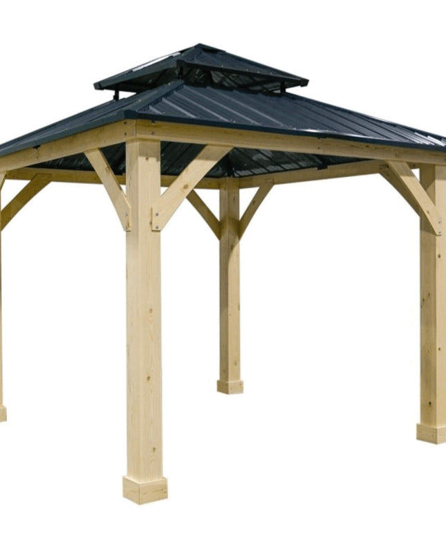 [10X10FT] Premium Outdoor Patio Hardtop Gazebo W/ Double Steel Roof