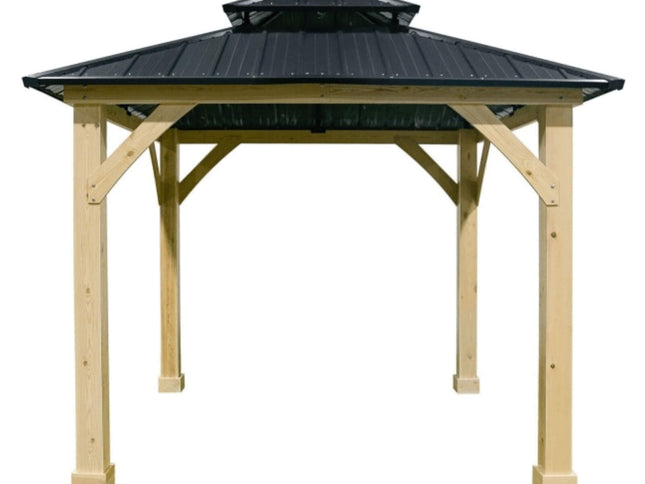 10x10FT Hardtop Outdoor Patio Gazebo with Double Steel Roof