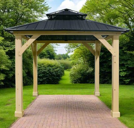 [10X10FT] Premium Outdoor Patio Hardtop Gazebo W/ Double Steel Roof